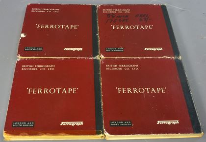 Ferrograph-Five vintage 8 1/4in spools